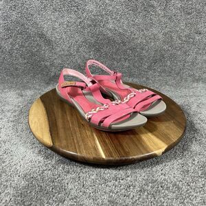 Clarks Tealite Grace Women’s Size 6.5 Pink Strappy Nubuck Leather Sandals New